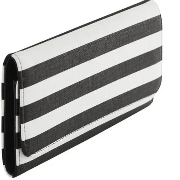Kut From The  Kloth Slim Striped Wallet Black White - Picture 3 of 15